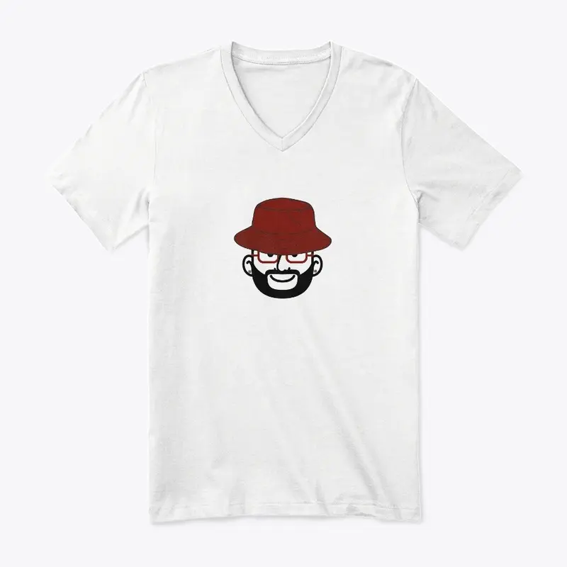 Maroon Bucket White V-Neck Tee 1