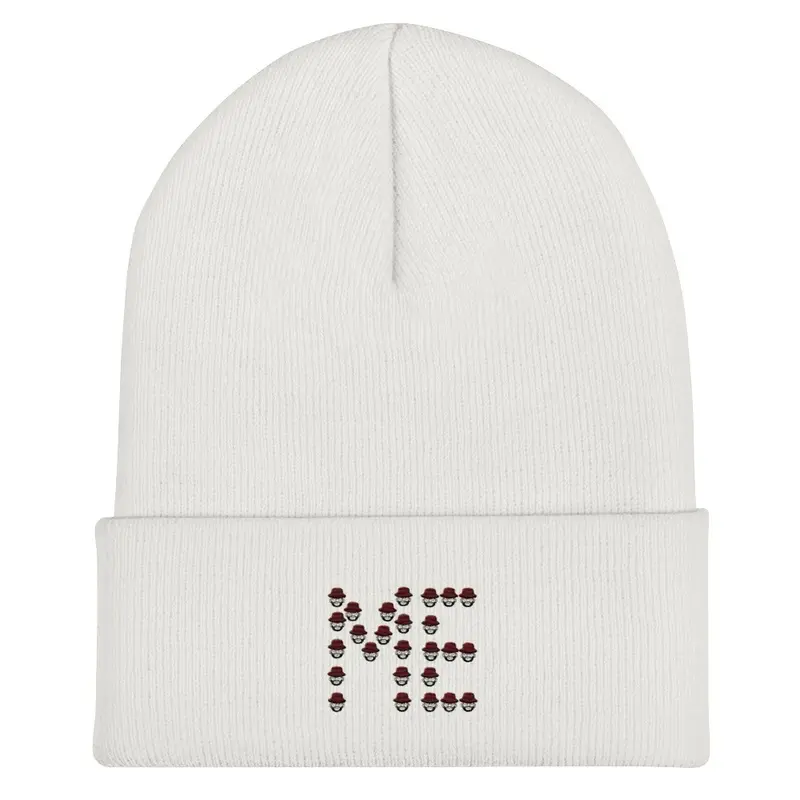 Maroon Bucket White ME Beanie 1