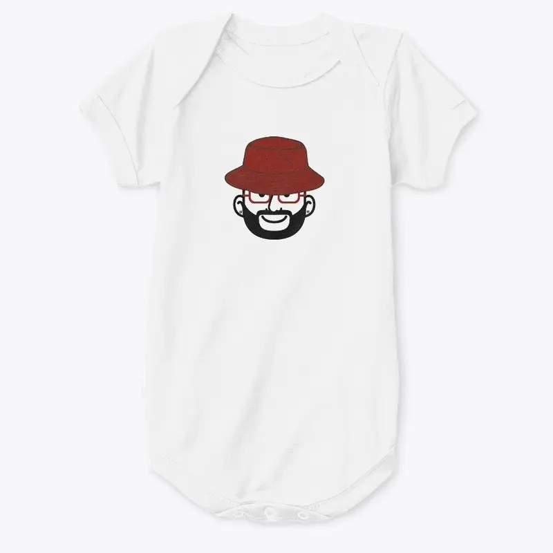 Maroon Bucket White Baby Onesie 1