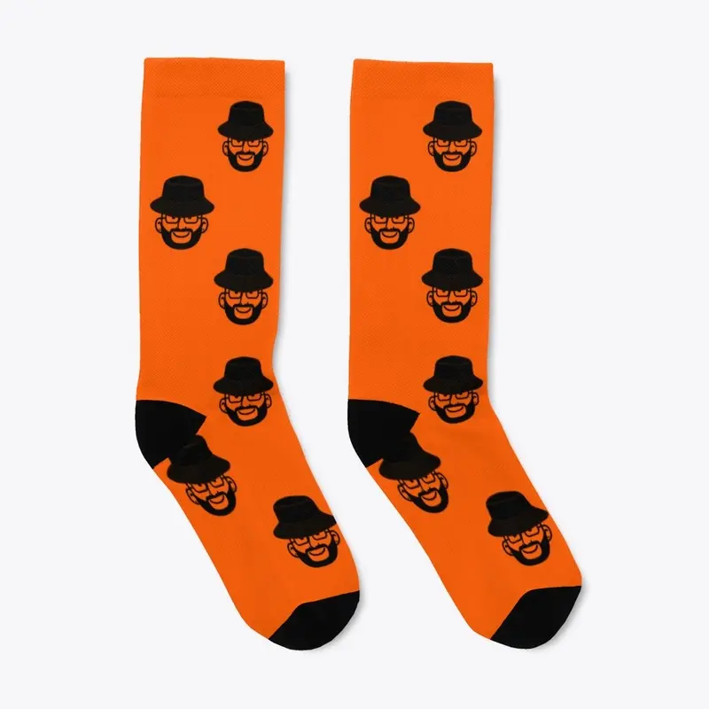 Black Bucket Orange Socks 1