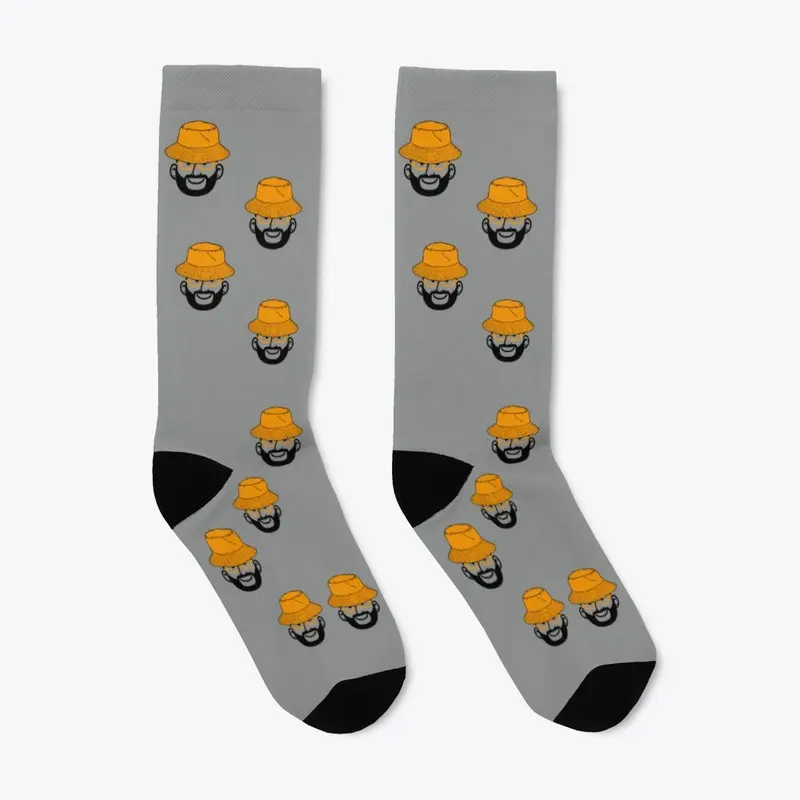 Orange Bucket Grey Socks 1