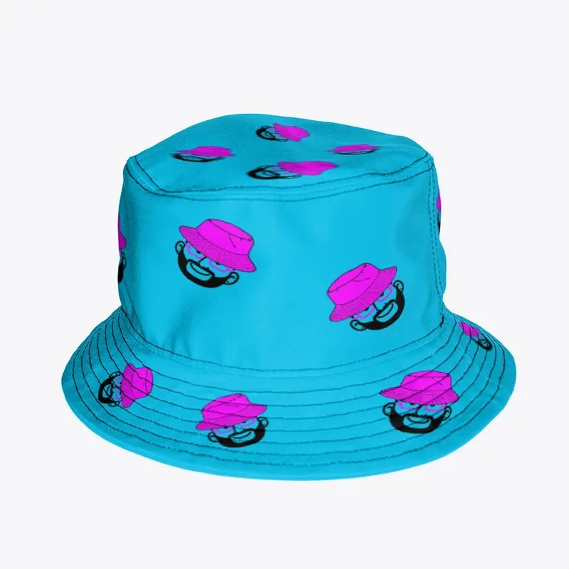 Pink Bucket Teal Bucket Hat 1