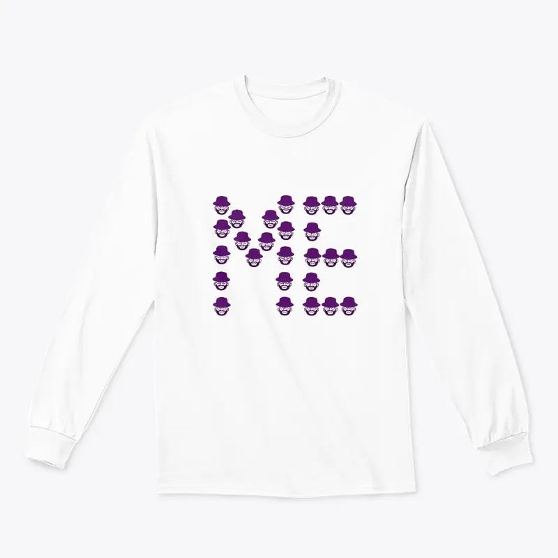 Purple Bucket White ME Longsleeve Tee