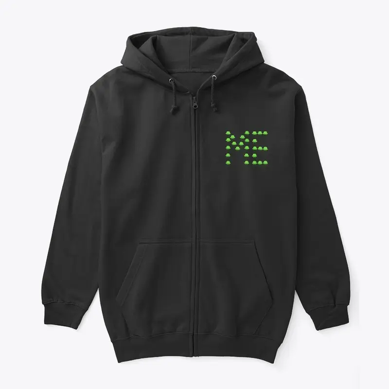 Green Bucket Black ME Zip Hoodie 1