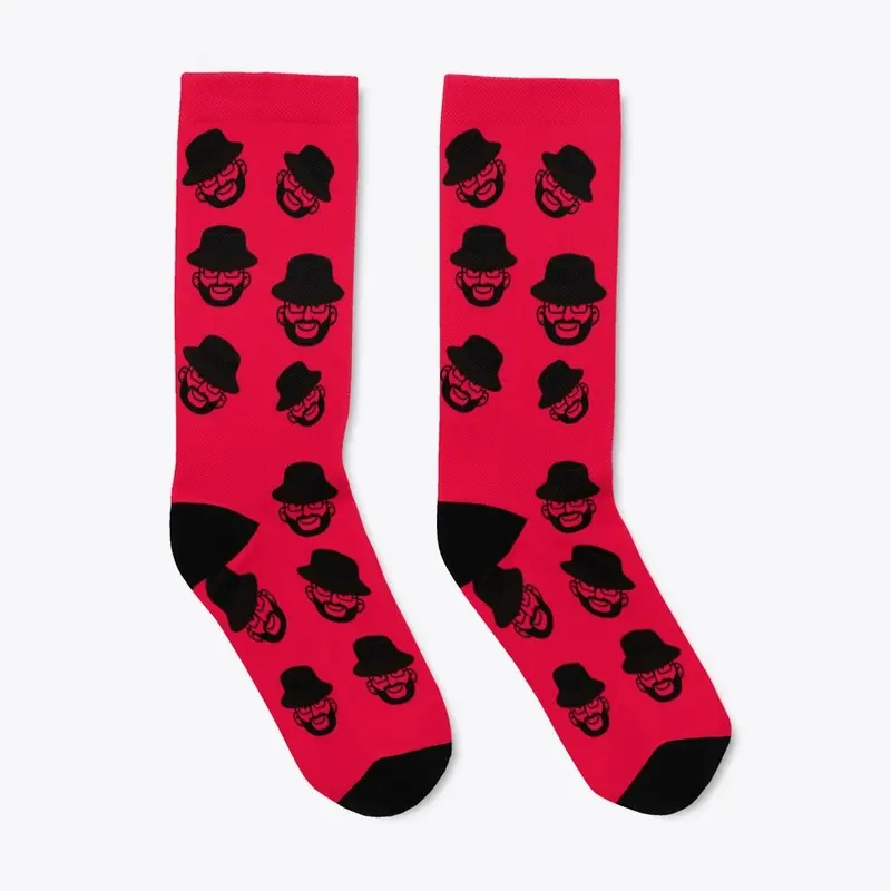 Black Bucket Red Socks