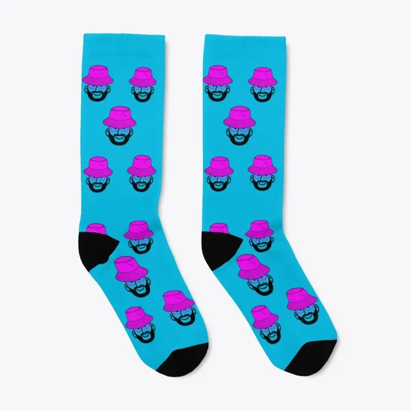 Pink Bucket Teal Socks