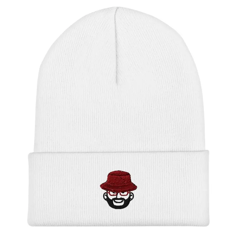 Maroon Bucket White Beanie 1