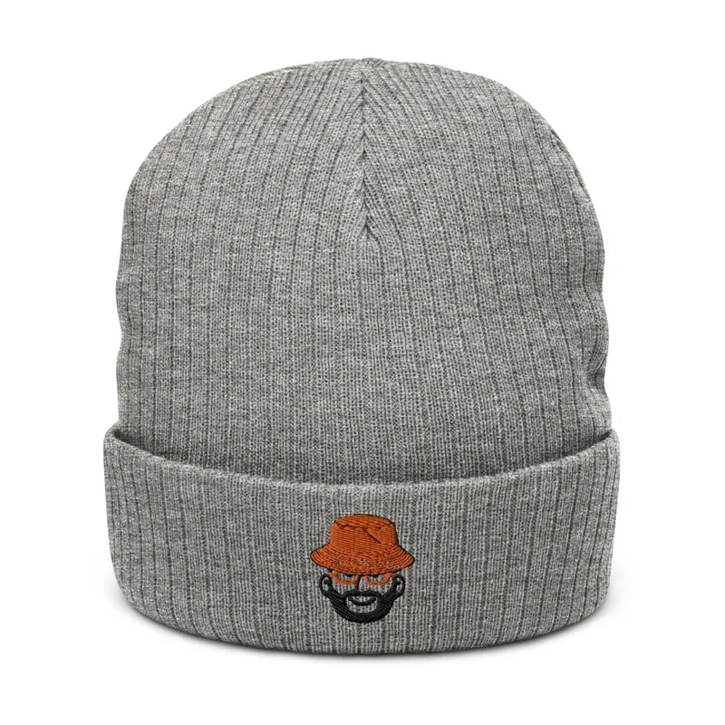 Orange Bucket Grey Beanie 1