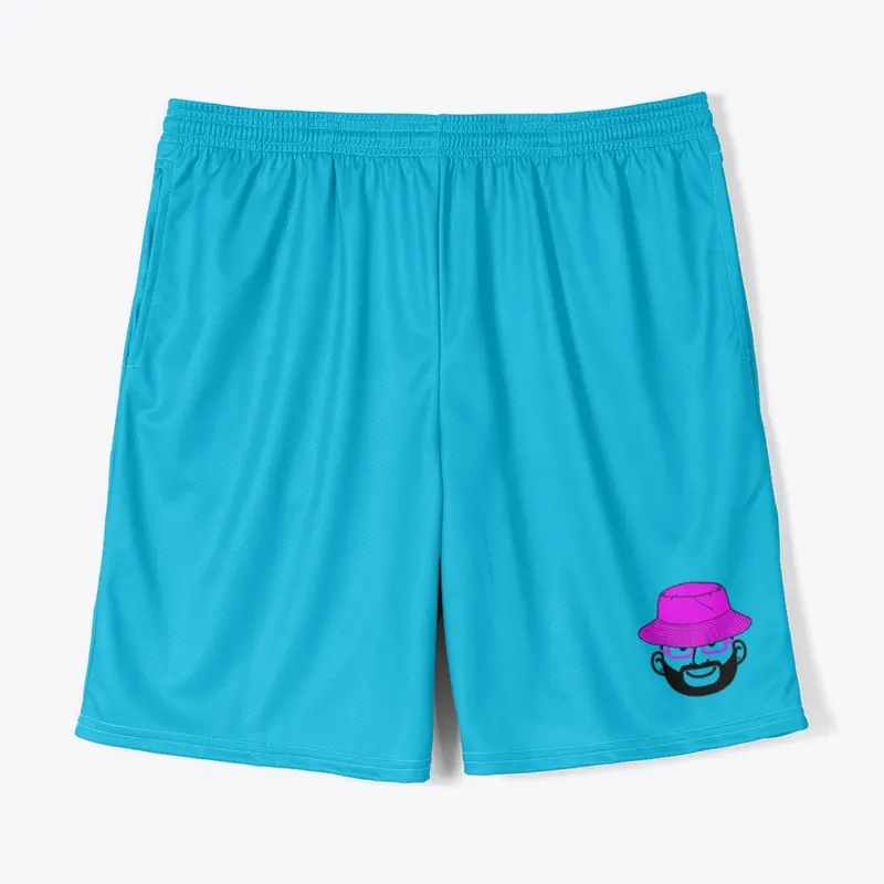 Pink Bucket Teal Basketball Shorts