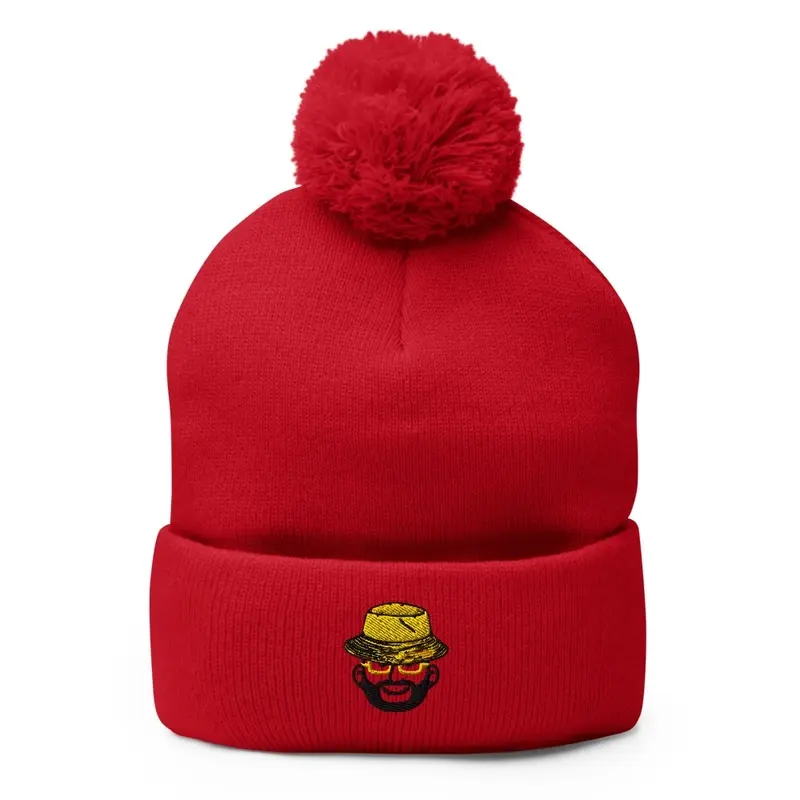 Yellow Bucket Red Beanie 1