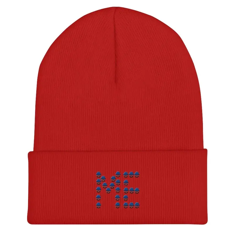 Blue Bucket Red ME Beanie