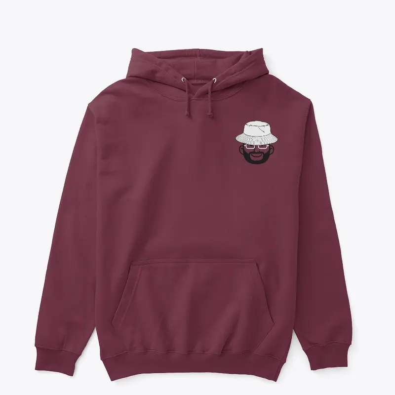 White Bucket Maroon Hoodie 1